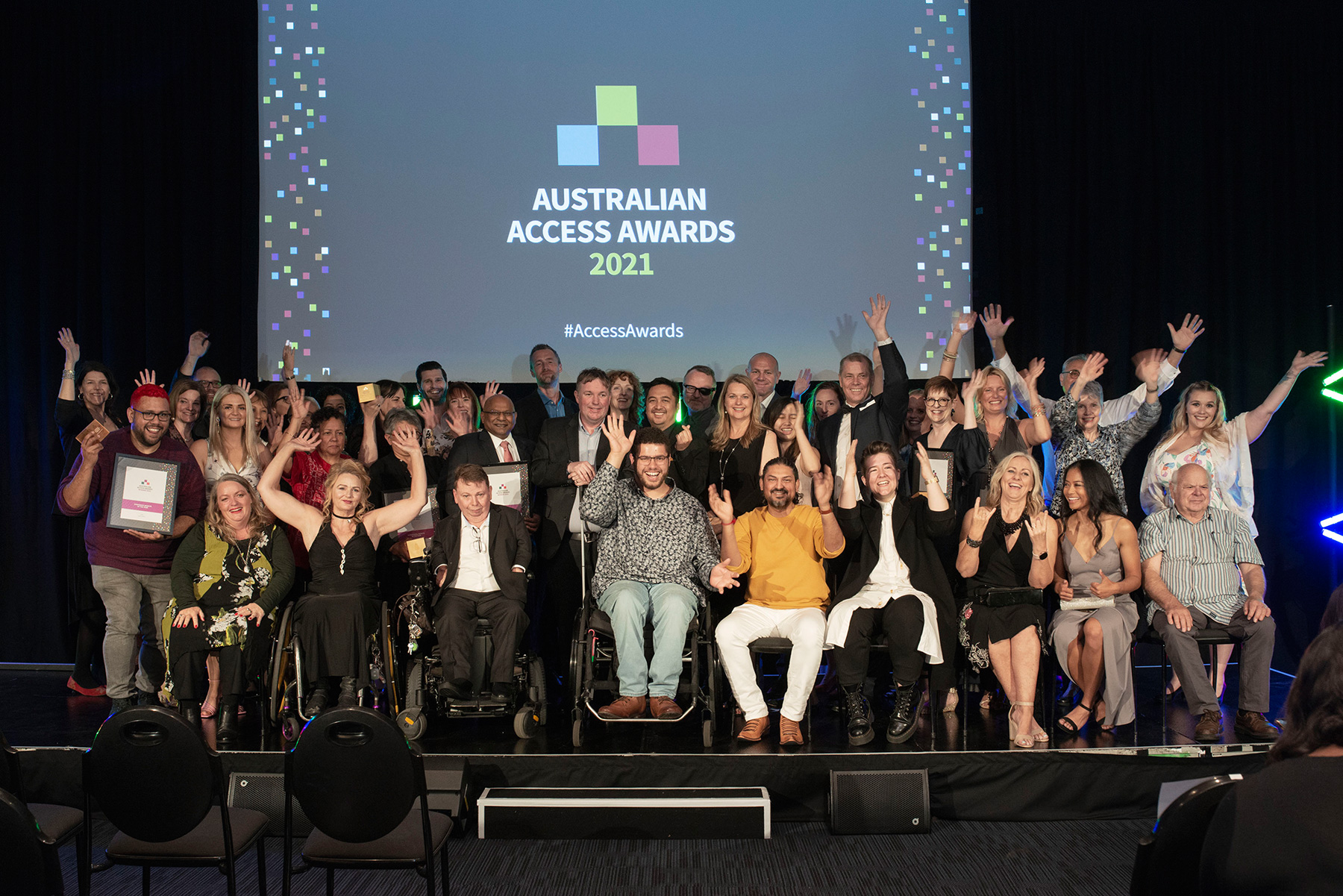 Group photo of award winners at the Australian Access Awards of 2021